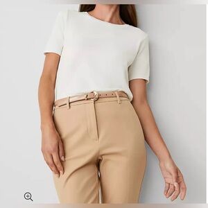 Ann Taylor Women’s M White Scoop Neck Short Sleeve Sweater